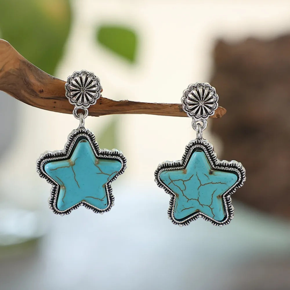 Turquoise Star Dangle Earrings